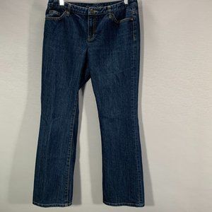 Michael Kors Jeans Womens 10 Medium Wash Cotton Stretch Flare Leg  Pockets Logo